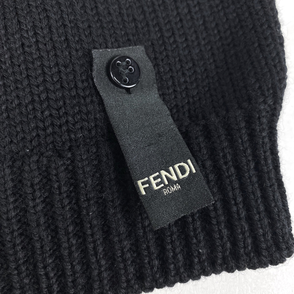 フェンディ ロゴ ニット モンスター トップス セーター ウール ブラック メンズ 【中古】brapp