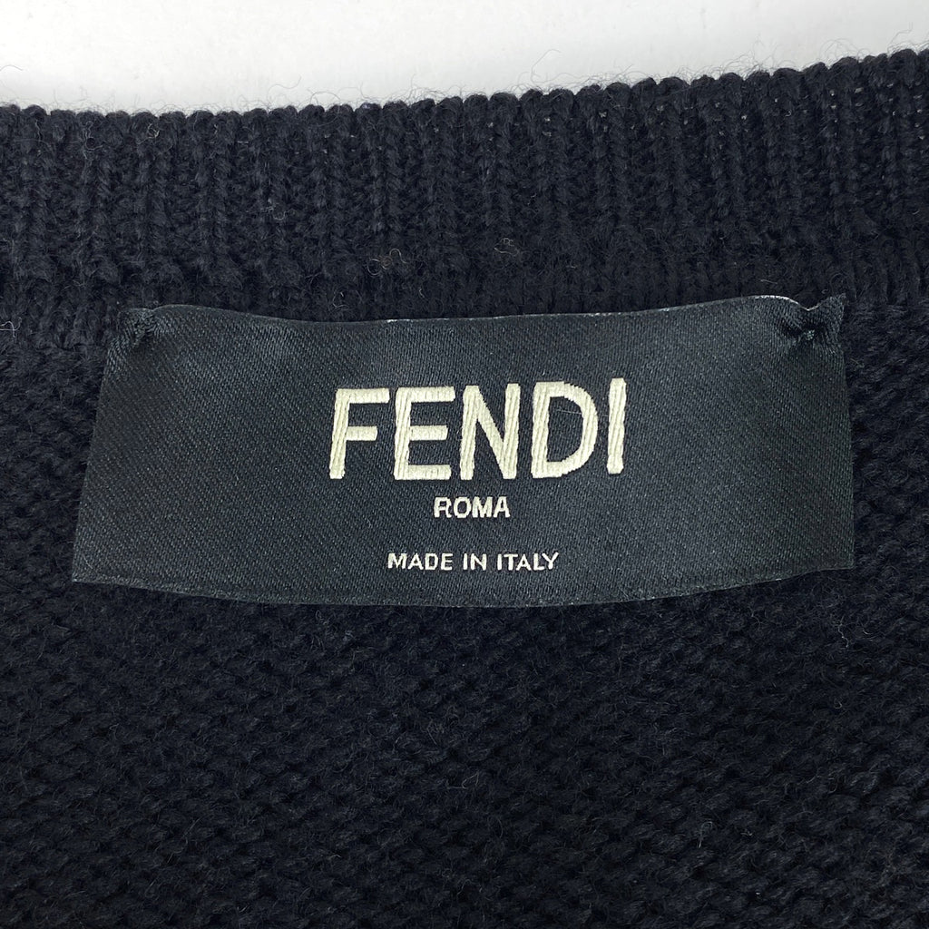 フェンディ ロゴ ニット モンスター トップス セーター ウール ブラック メンズ 【中古】brapp
