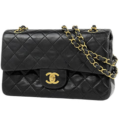 シャネル マトラッセ Wフラップ チェーン ショルダーバッグ ココマーク ショルダーバッグ レザー ブラック A01113 レディース 【中古】brbag