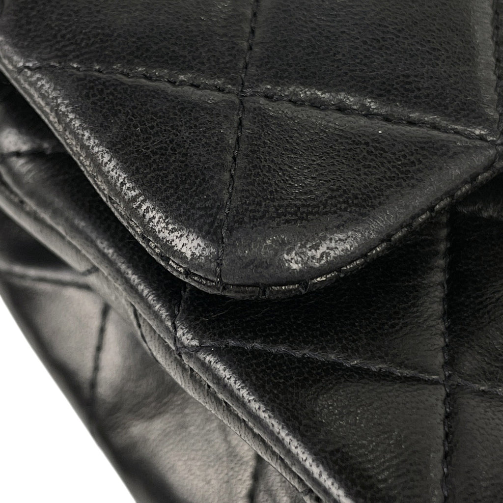 シャネル マトラッセ Wフラップ チェーン ショルダーバッグ ココマーク ショルダーバッグ レザー ブラック A01113 レディース 【中古】brbag