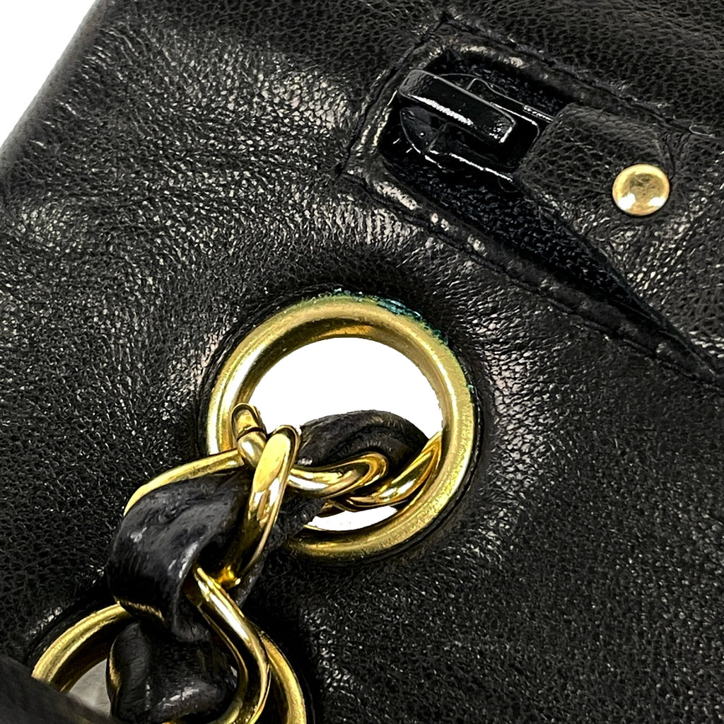 シャネル マトラッセ Wフラップ チェーン ショルダーバッグ ココマーク ショルダーバッグ レザー ブラック A01113 レディース 【中古】brbag