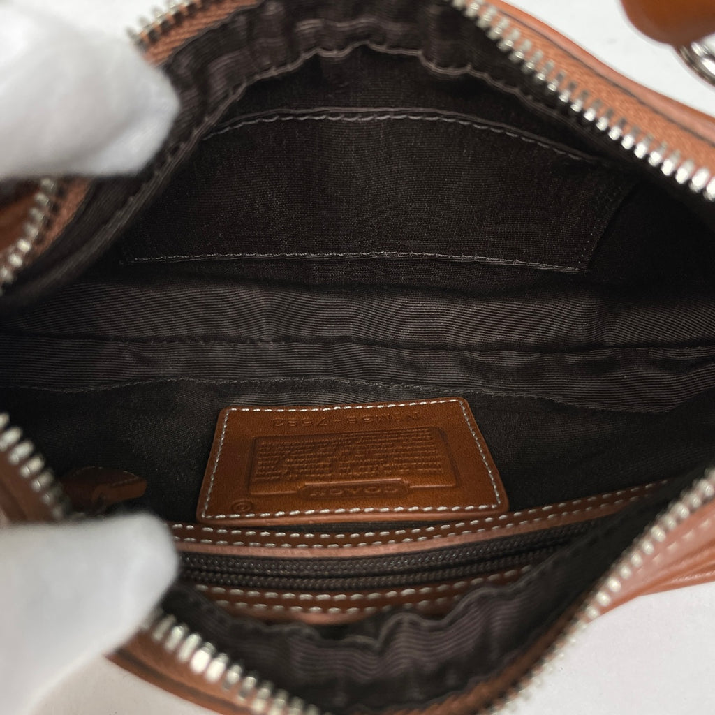 コーチ ロゴ ハンドバッグ 手提げ ショルダーバッグ ハンドバッグ レザー ブラウン レディース 【中古】brbag