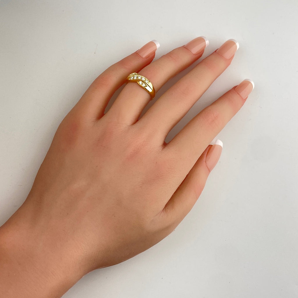 YG K18 ダイヤモンド リング 9号 レディース 【中古】nbjwl