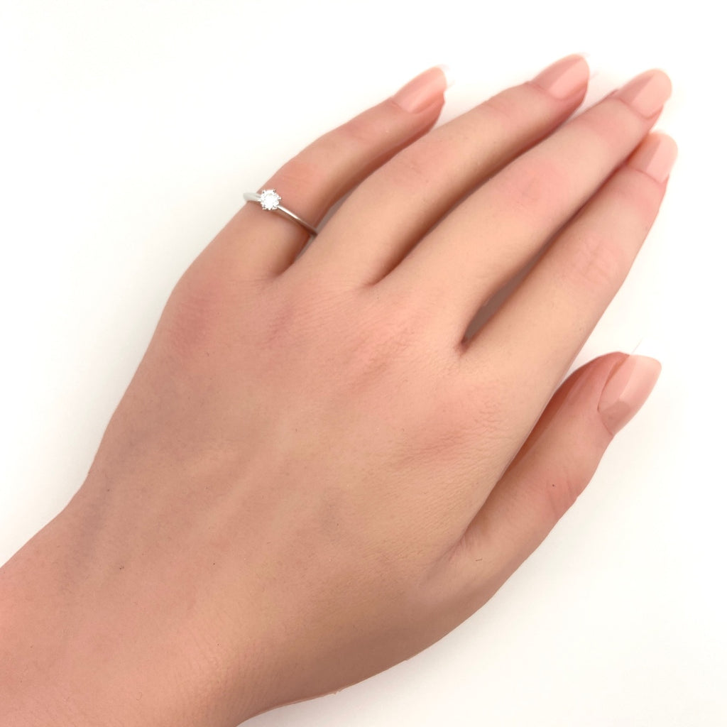 ティファニー ソリティア リング プラチナ 指輪 ダイヤモンド ソリテール リング 6.5号 Pt950 ダイヤモンド レディース 【中古】brjwl