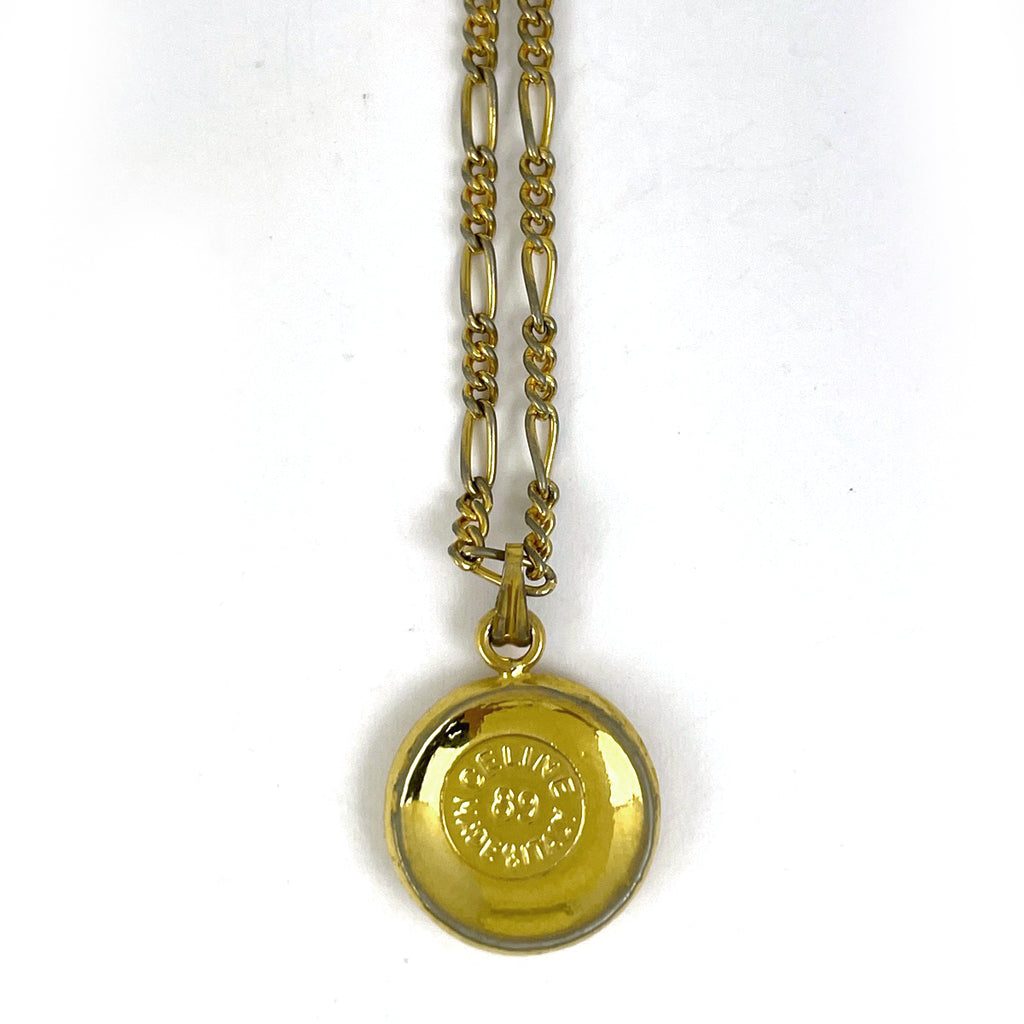 セリーヌ ブラゾン ラウンド ネックレス ロゴ ネックレス GP ゴールド レディース 【中古】bracc