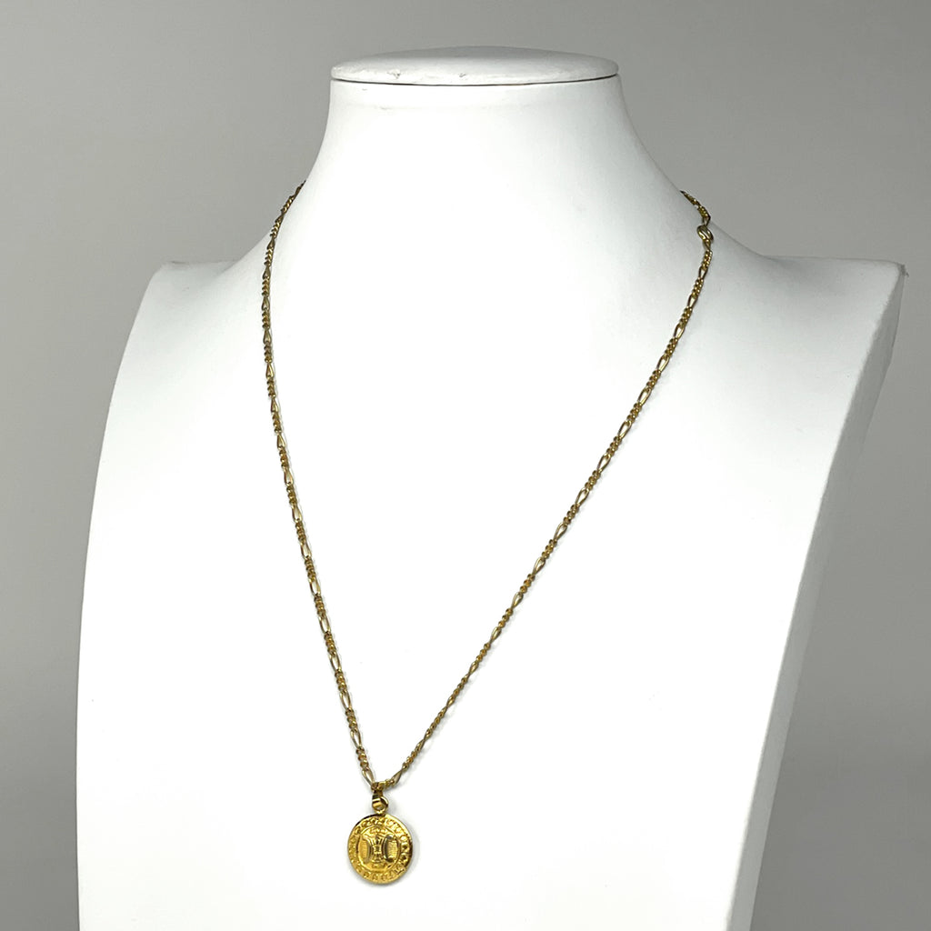 セリーヌ ブラゾン ラウンド ネックレス ロゴ ネックレス GP ゴールド レディース 【中古】bracc