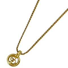 クリスチャンディオール ロゴ ネックレス CD ラウンド型 ペンダント ネックレス GP ゴールド レディース 【中古】bracc