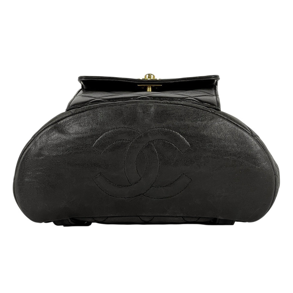 シャネル ココマーク チェーン リュックサック マトラッセ バックパック デイパック リュック レザー ブラック レディース 【中古】brbag