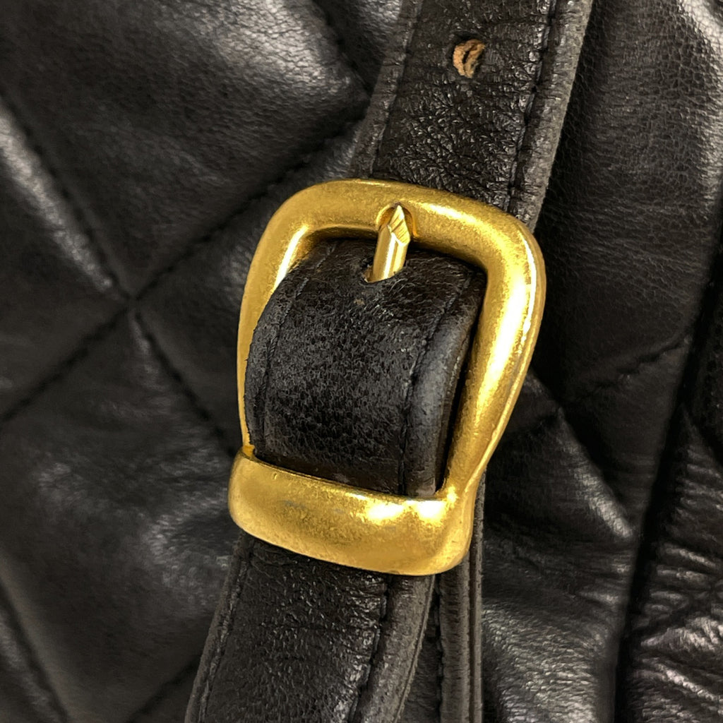 シャネル ココマーク チェーン リュックサック マトラッセ バックパック デイパック リュック レザー ブラック レディース 【中古】brbag