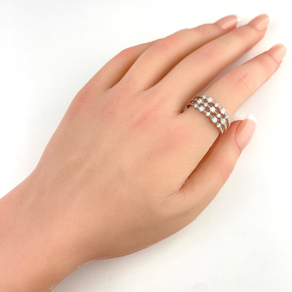 タサキ メレダイヤ デザインリング プラチナ 指輪 リング 16.5号 Pt900 ダイヤモンド レディース 【中古】brjwl