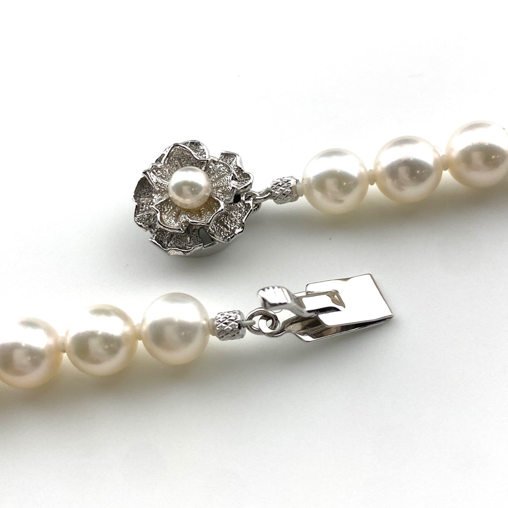 パール デザインネックレス シルバー 真珠 ネックレス SV パール レディース 【中古】nbjwl