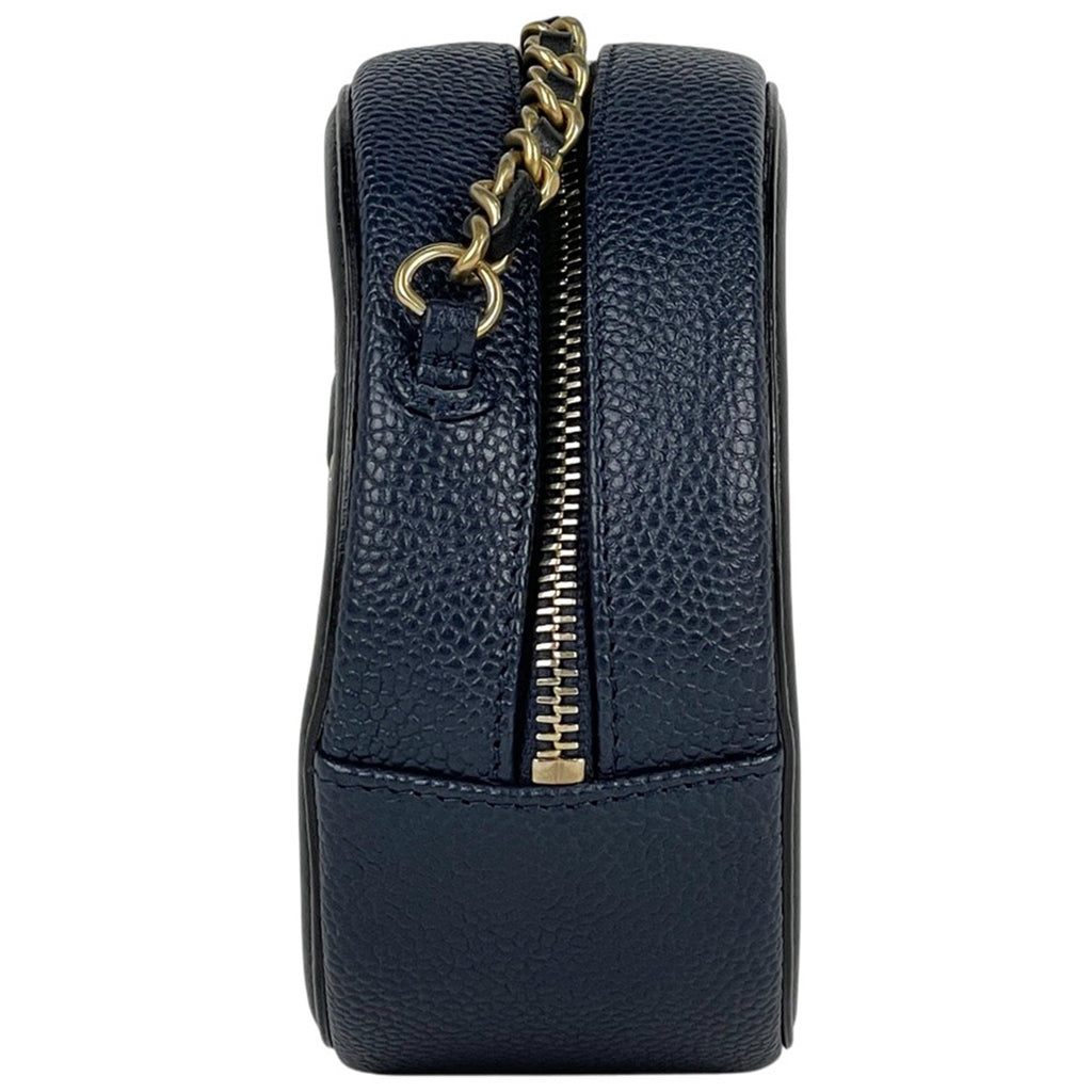 シャネル CCフィリグリー チェーン ショルダーバッグ マトラッセ ショルダーバッグ キャビアスキン ネイビー ブラック AP0365 レディース 【中古】brbag