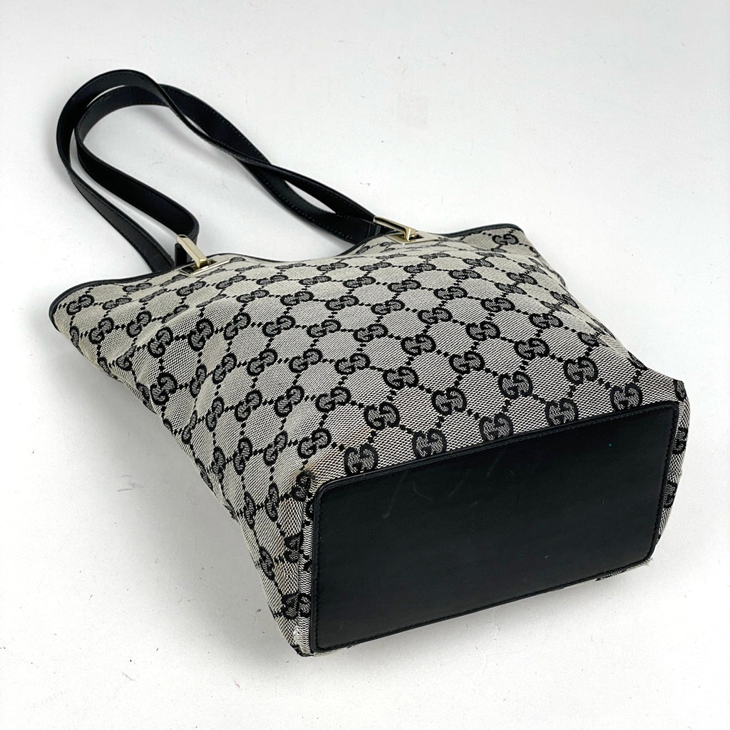 グッチ GG柄 トートバッグ ハンドバッグ トートバッグ GGキャンバス グレー ブラック 0021099 レディース 【中古】brbag