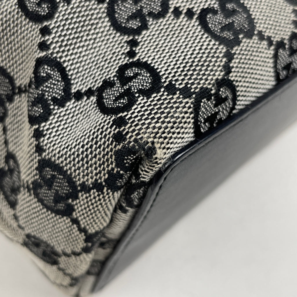 グッチ GG柄 トートバッグ ハンドバッグ トートバッグ GGキャンバス グレー ブラック 0021099 レディース 【中古】brbag