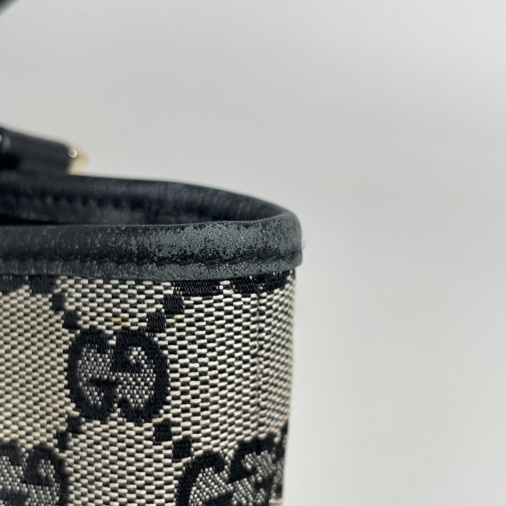 グッチ GG柄 トートバッグ ハンドバッグ トートバッグ GGキャンバス グレー ブラック 0021099 レディース 【中古】brbag