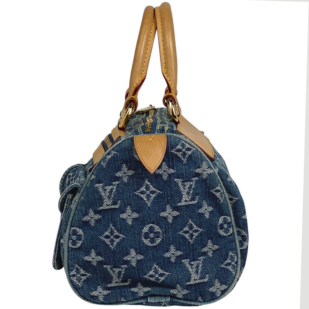 ルイ・ヴィトン ネオ スピーディ ボストンバッグ 手提げ ハンドバッグ モノグラムデニム ブルー M95019 レディース 【中古】brbag