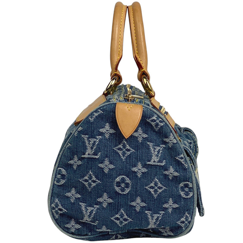 ルイ・ヴィトン ネオ スピーディ ボストンバッグ 手提げ ハンドバッグ モノグラムデニム ブルー M95019 レディース 【中古】brbag