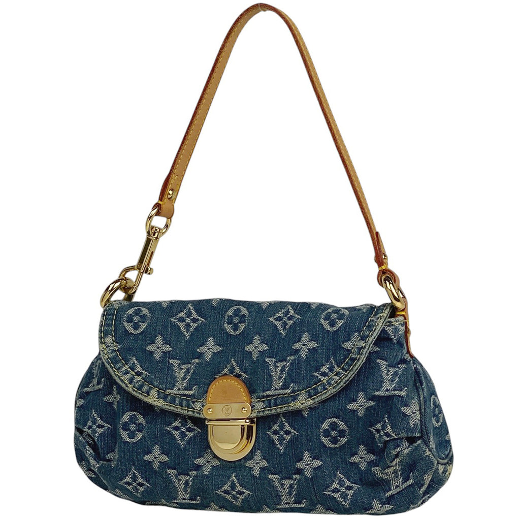 ルイ・ヴィトン ミニ プリーティ ハンドバッグ ワンショルダー 肩掛け ハンドバッグ モノグラムデニム ブルー M95050 レディース 【中古】brbag