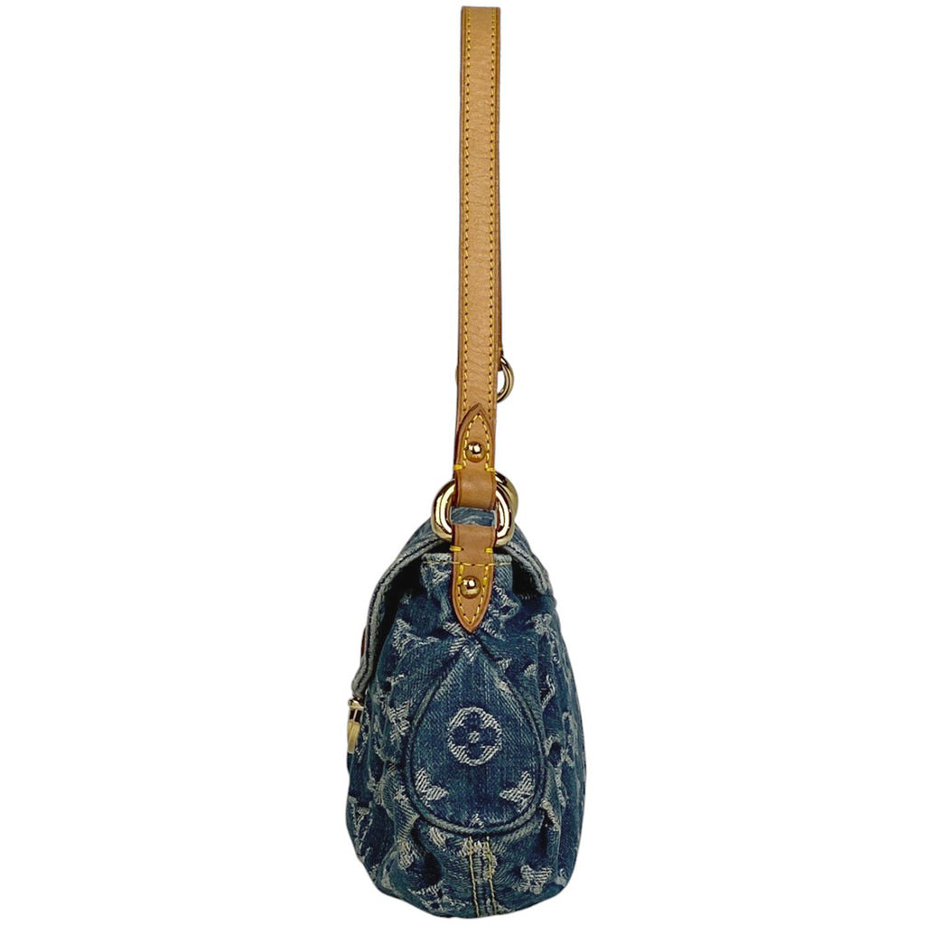 ルイ・ヴィトン ミニ プリーティ ハンドバッグ ワンショルダー 肩掛け ハンドバッグ モノグラムデニム ブルー M95050 レディース 【中古】brbag