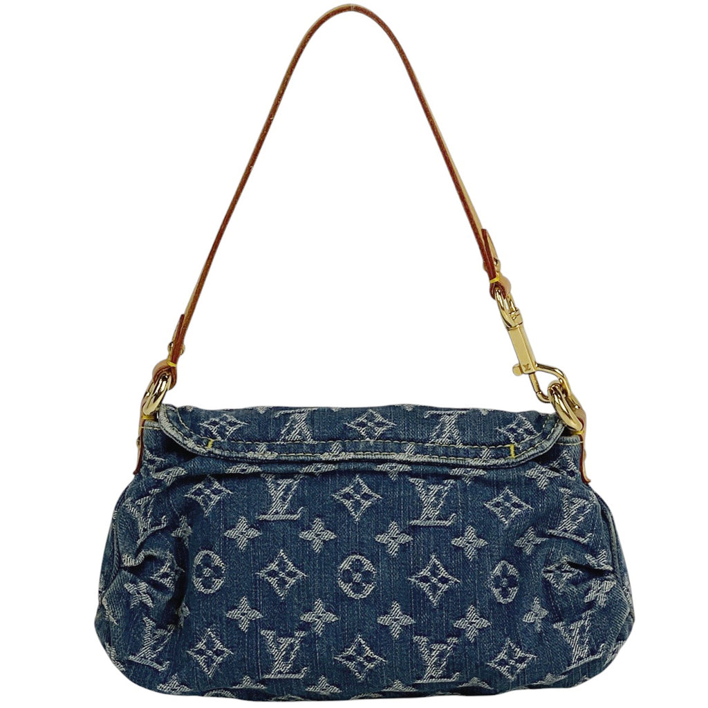 ルイ・ヴィトン ミニ プリーティ ハンドバッグ ワンショルダー 肩掛け ハンドバッグ モノグラムデニム ブルー M95050 レディース 【中古】brbag