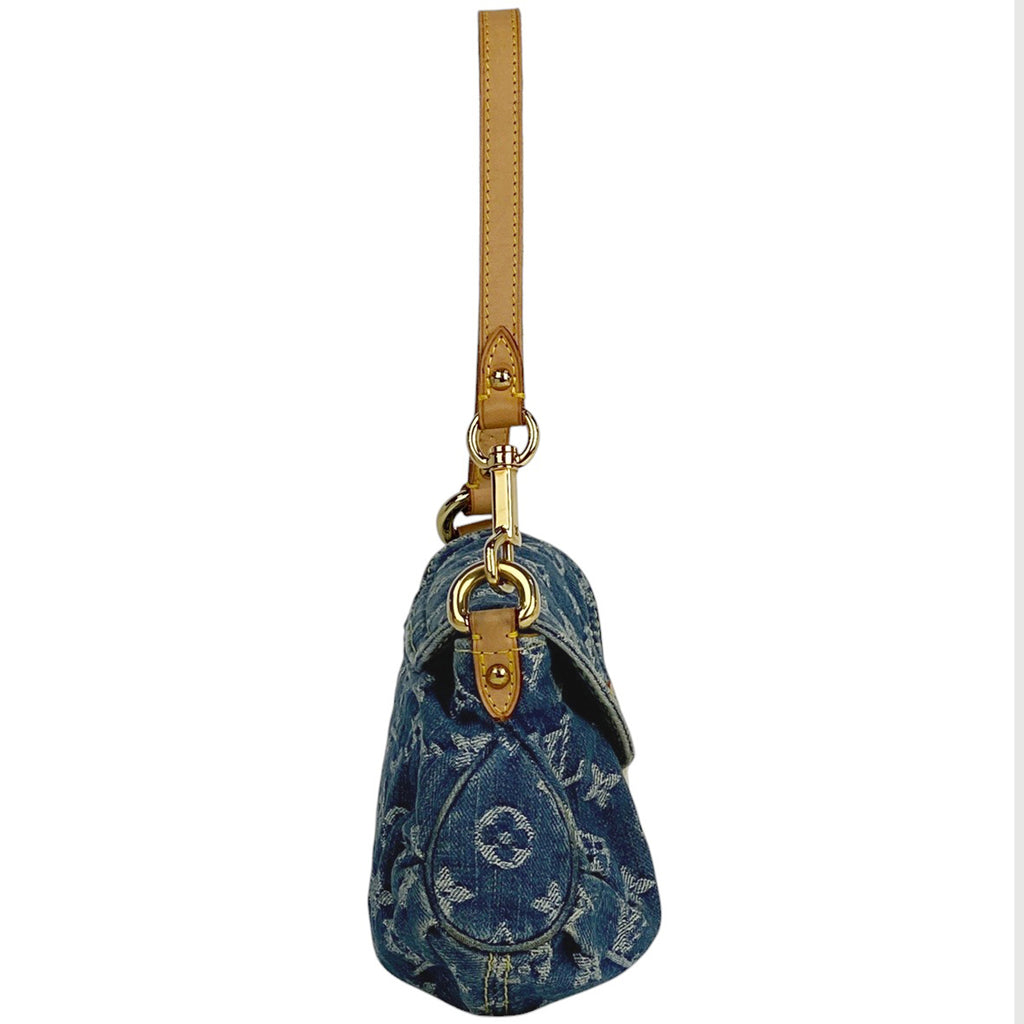 ルイ・ヴィトン ミニ プリーティ ハンドバッグ ワンショルダー 肩掛け ハンドバッグ モノグラムデニム ブルー M95050 レディース 【中古】brbag