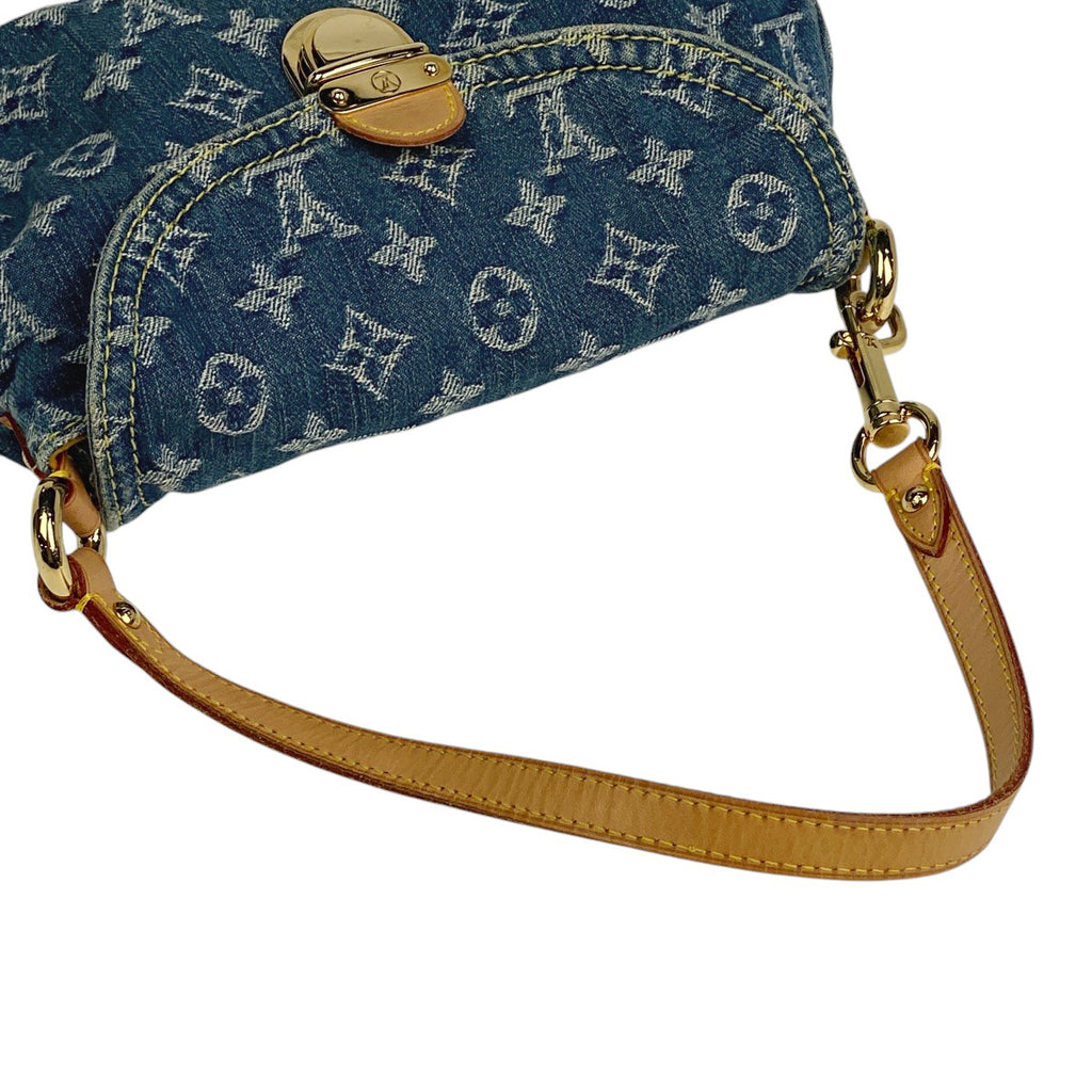 ルイ・ヴィトン ミニ プリーティ ハンドバッグ ワンショルダー 肩掛け ハンドバッグ モノグラムデニム ブルー M95050 レディース 【中古】brbag