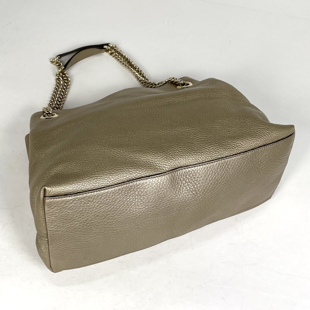 グッチ ソーホー チェーン ショルダーバッグ フリンジ タッセル インターロッキングG ショルダーバッグ レザー ゴールド 308982 レディース 【中古】brbag