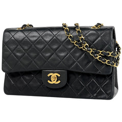 シャネル マトラッセ Wフラップ チェーン ショルダーバッグ ココマーク ショルダーバッグ レザー ブラック A01112 レディース 【中古】brbag