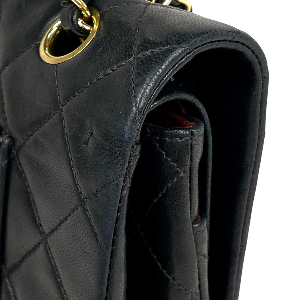 シャネル マトラッセ Wフラップ チェーン ショルダーバッグ ココマーク ショルダーバッグ レザー ブラック A01112 レディース 【中古】brbag