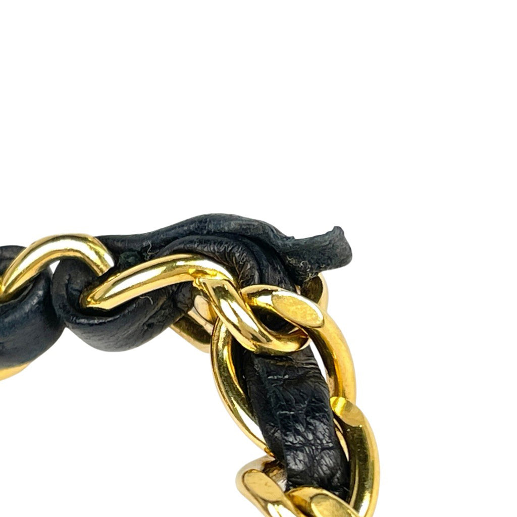 シャネル マトラッセ Wフラップ チェーン ショルダーバッグ ココマーク ショルダーバッグ レザー ブラック A01112 レディース 【中古】brbag