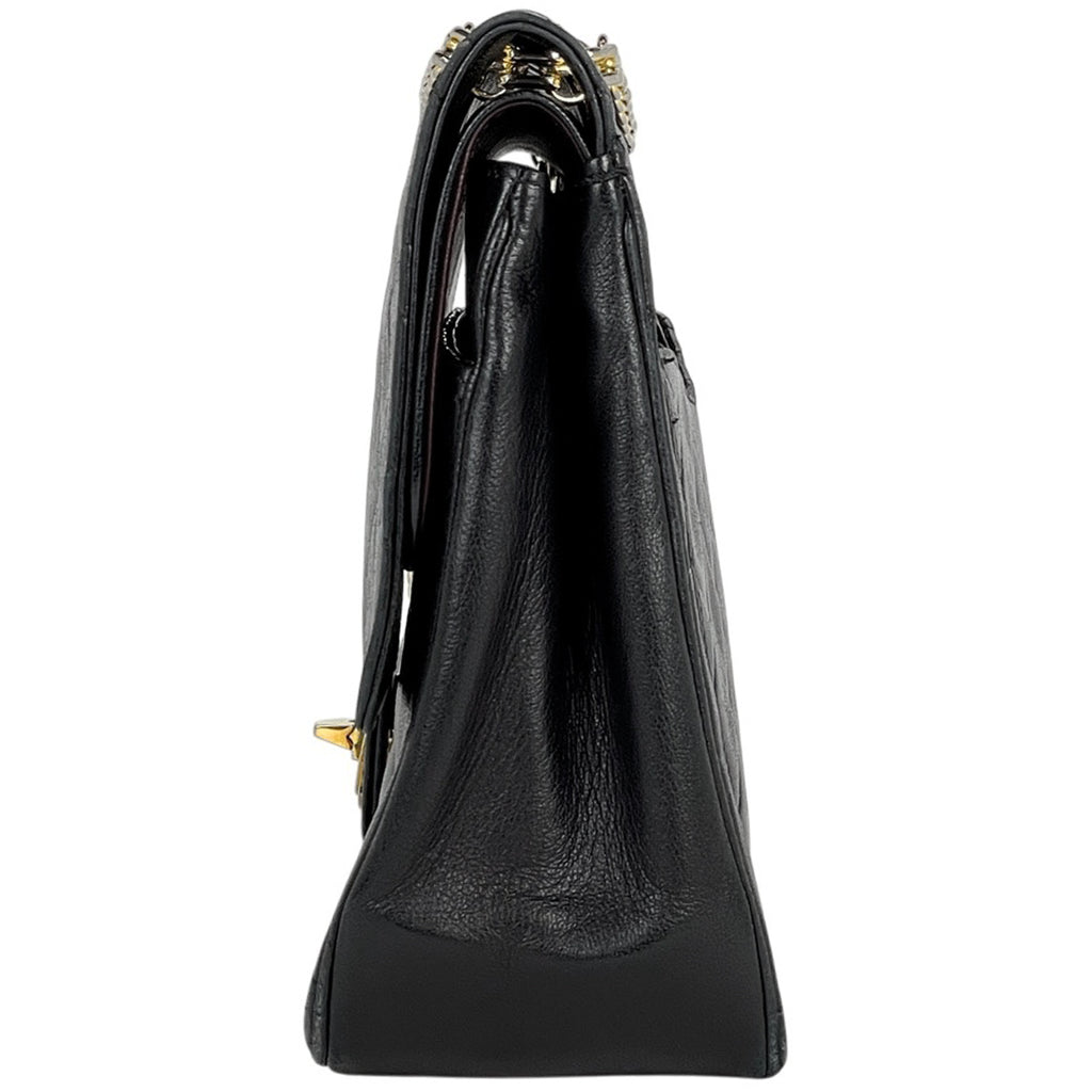 シャネル マトラッセ Wフラップ チェーン ショルダーバッグ ココマーク ショルダーバッグ レザー ブラック レディース 【中古】brbag