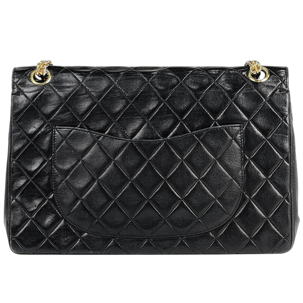 シャネル マトラッセ Wフラップ チェーン ショルダーバッグ ココマーク ショルダーバッグ レザー ブラック レディース 【中古】brbag