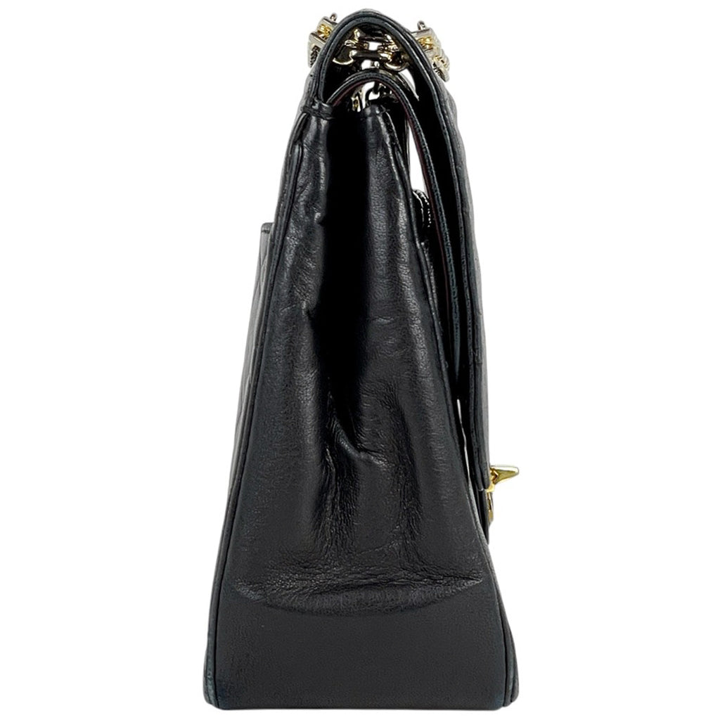 シャネル マトラッセ Wフラップ チェーン ショルダーバッグ ココマーク ショルダーバッグ レザー ブラック レディース 【中古】brbag