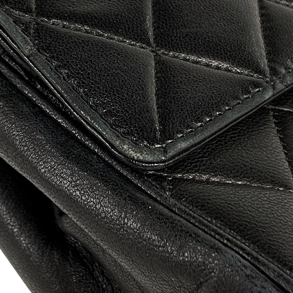 シャネル マトラッセ Wフラップ チェーン ショルダーバッグ ココマーク ショルダーバッグ レザー ブラック レディース 【中古】brbag