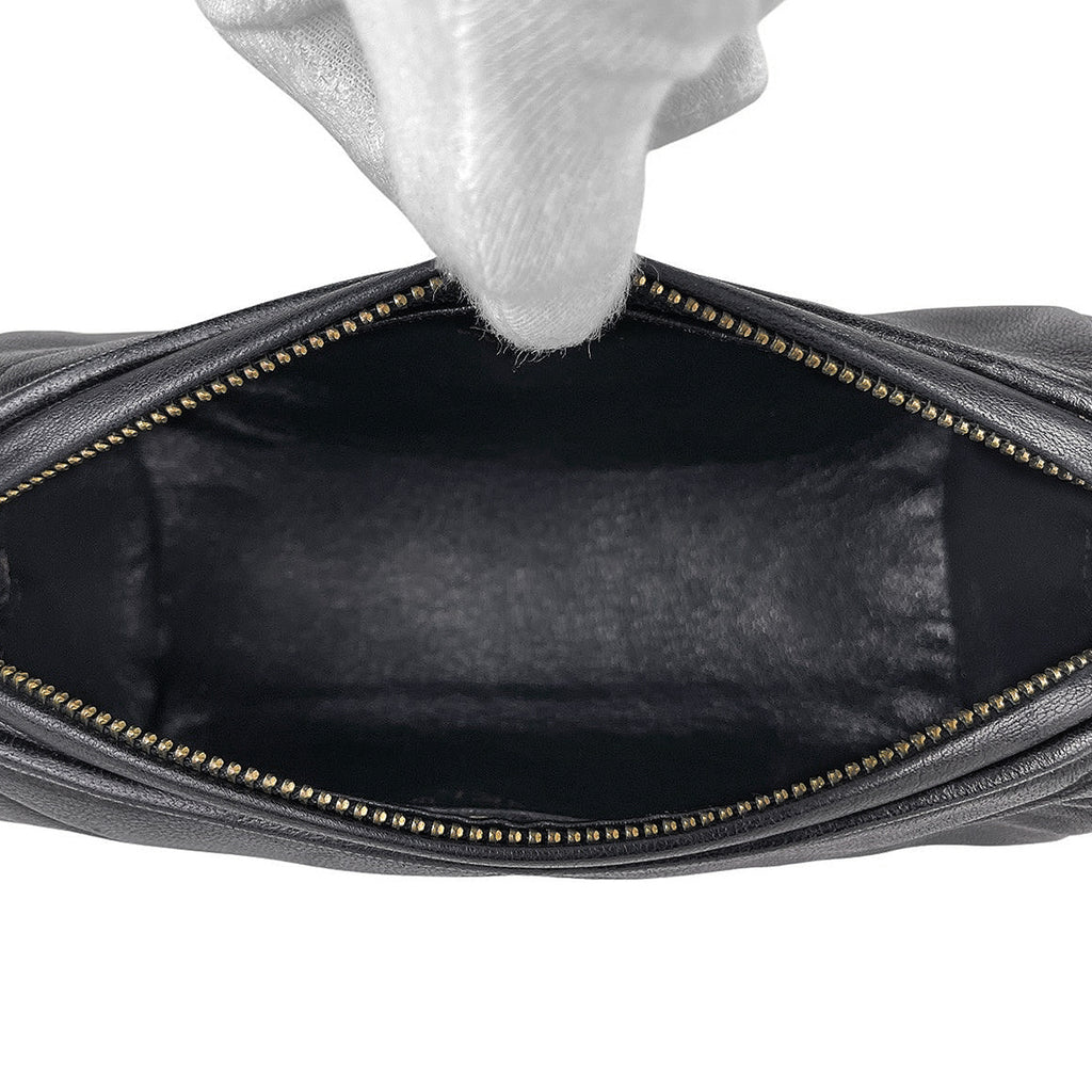 シャネル ココマーク フリンジ チェーン ショルダーバッグ マトラッセ 斜め掛け タッセル ショルダーバッグ レザー ブラック レディース 【中古】brbag