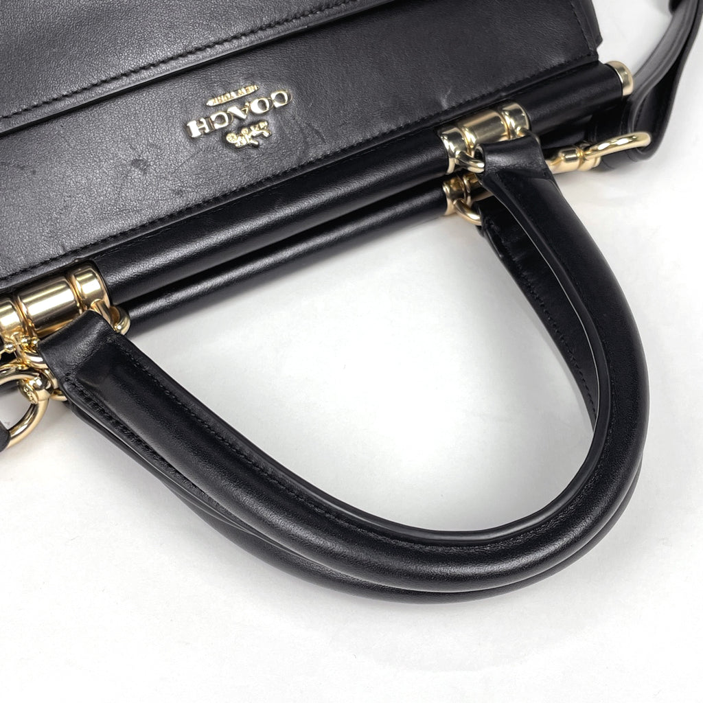 コーチ ロゴ ハンドバッグ 2WAY ショルダーバッグ ハンドバッグ レザー ブラック 31916 レディース 【中古】brbag