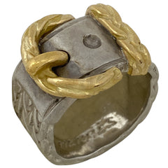 エルメス ディアンヌ リング コンビ 指輪 ベルトモチーフ リング 11号 シルバー シルバー レディース 【中古】bracc