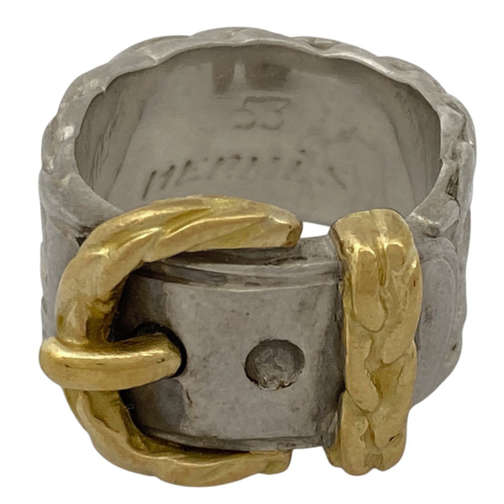 エルメス ディアンヌ リング コンビ 指輪 ベルトモチーフ リング 11号 シルバー シルバー レディース 【中古】bracc