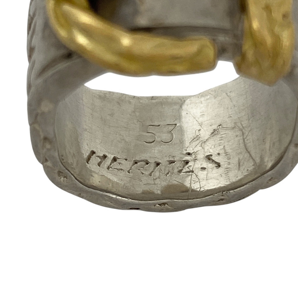 エルメス ディアンヌ リング コンビ 指輪 ベルトモチーフ リング 11号 シルバー シルバー レディース 【中古】bracc