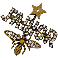クリスチャンディオール ビーモチーフ ラインストーン ブローチ ジャディオール スター 蜂モチーフ スイング ブローチ GP ゴールド レディース 【中古】bracc