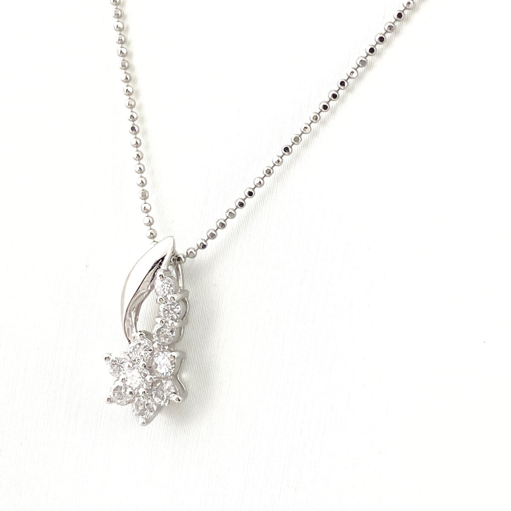 メレダイヤ デザインネックレス プラチナ ペンダント ネックレス Pt900 Pt850 ダイヤモンド レディース 【中古】nbjwl