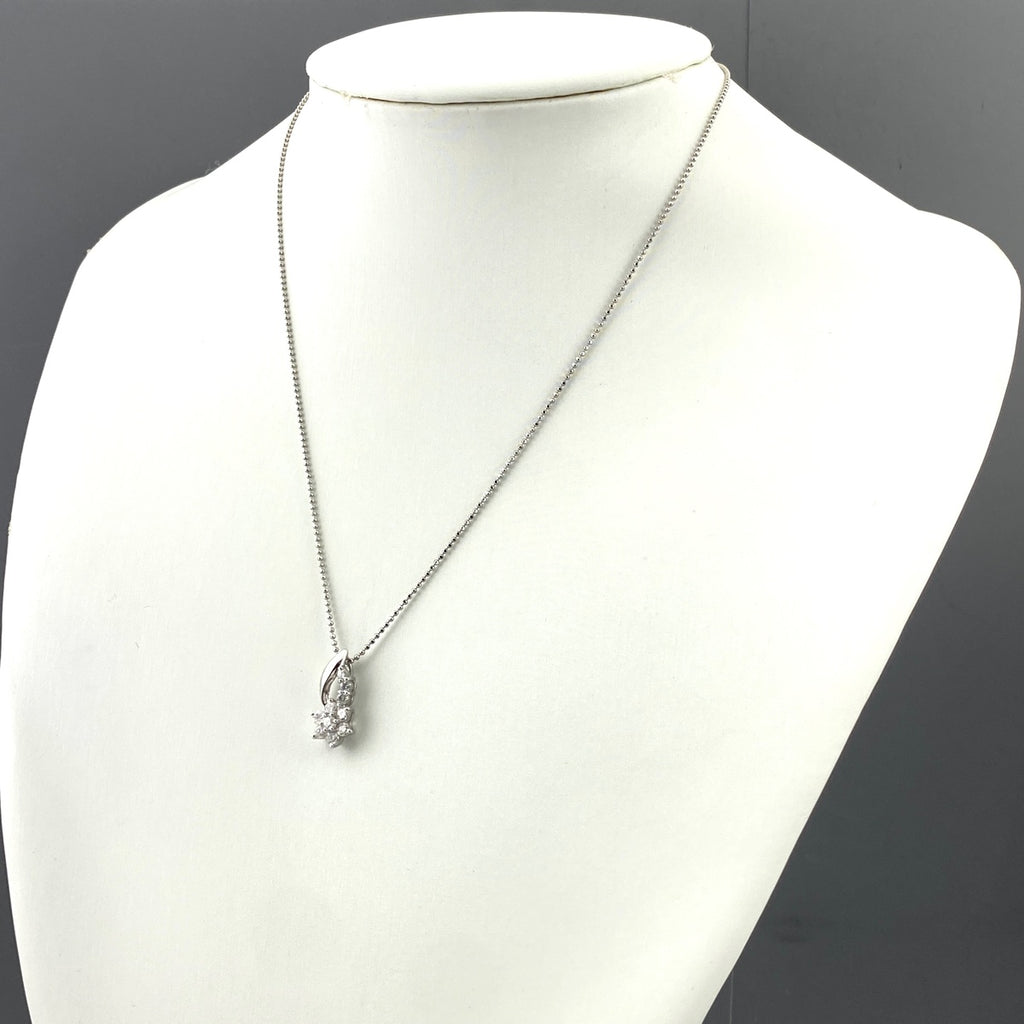 メレダイヤ デザインネックレス プラチナ ペンダント ネックレス Pt900 Pt850 ダイヤモンド レディース 【中古】nbjwl