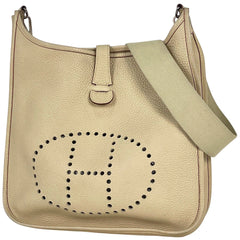 エルメス エヴリン 2 PM パンチング Hロゴ ショルダーバッグ トリヨンクレマンス ベージュ □K レディース 【中古】brbag