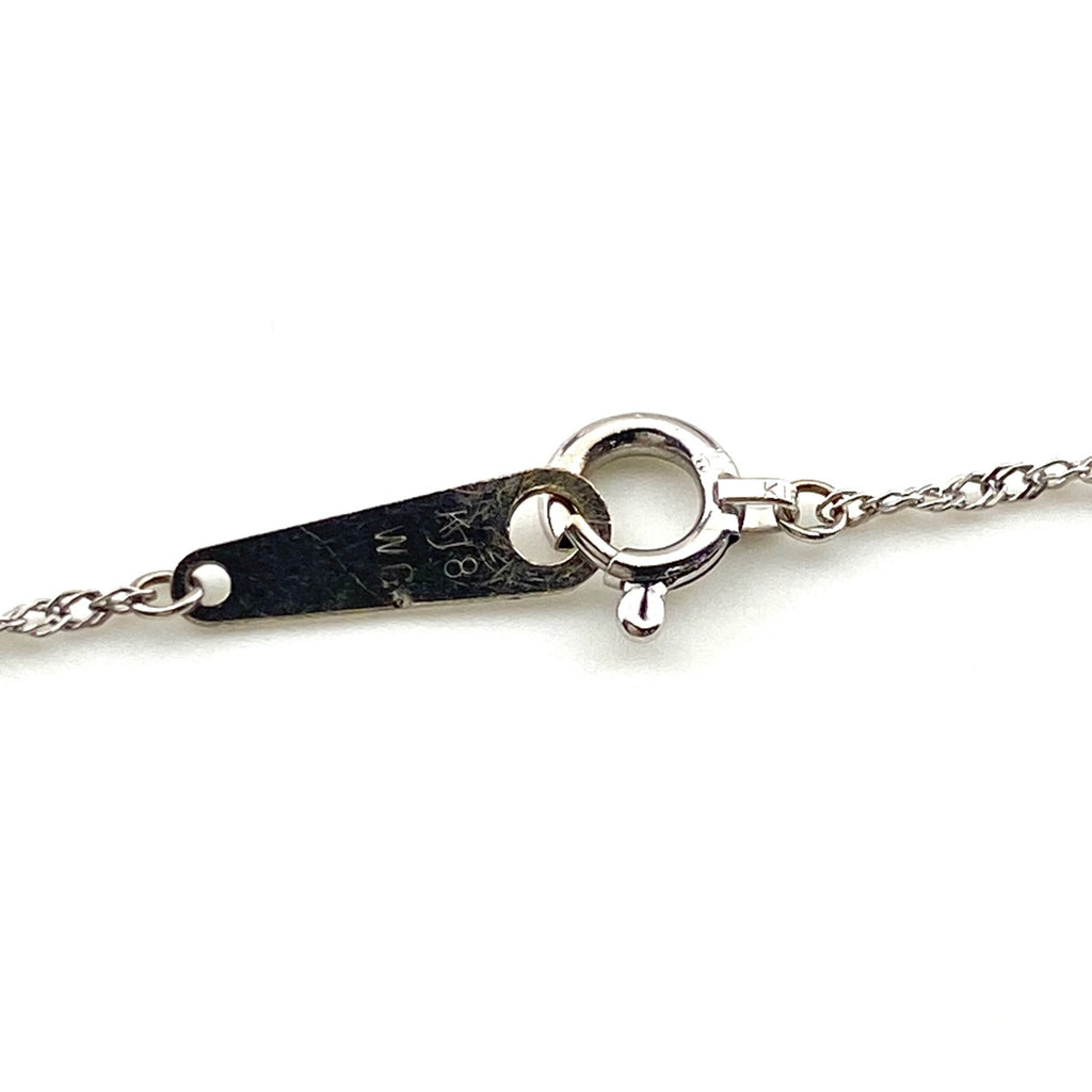 クロスモチーフ ネックレス WG ホワイトゴールド メレダイヤ ペンダント 十字架 ネックレス K18 WG ダイヤモンド レディース 【中古】nbjwl