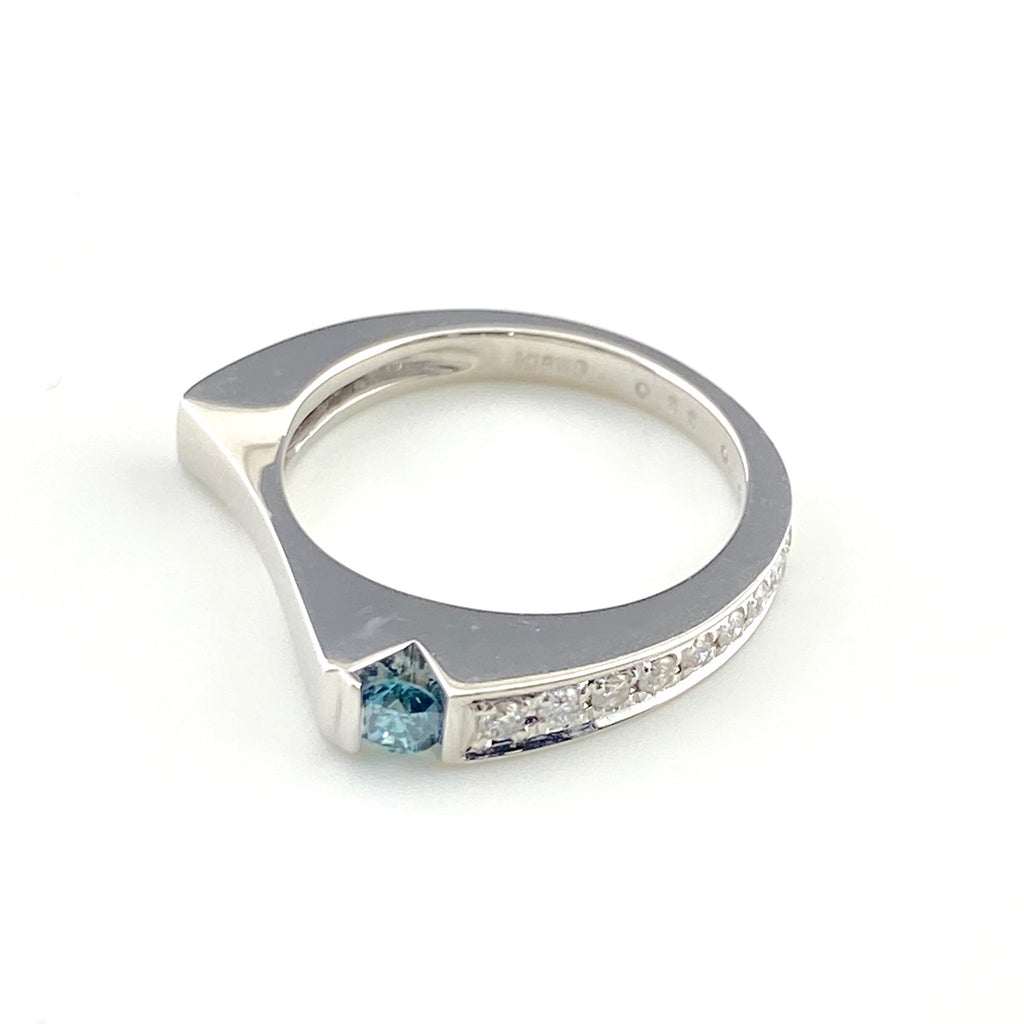 ダイヤモンド デザインリング WG ホワイトゴールド 指輪 メレダイヤ トリートメントダイヤ リング 8号 K18 WG ダイヤモンド レディース 【中古】nbjwl