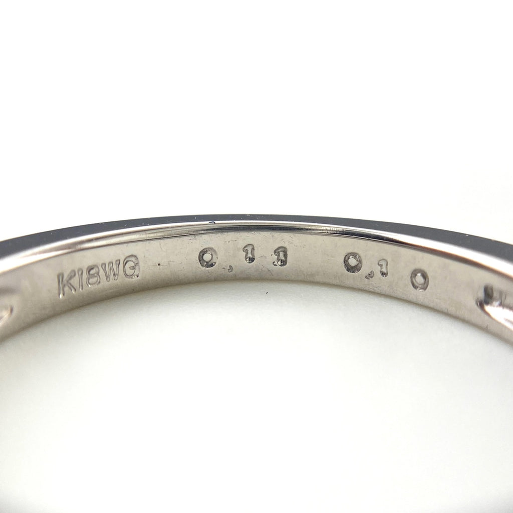 ダイヤモンド デザインリング WG ホワイトゴールド 指輪 メレダイヤ トリートメントダイヤ リング 8号 K18 WG ダイヤモンド レディース 【中古】nbjwl