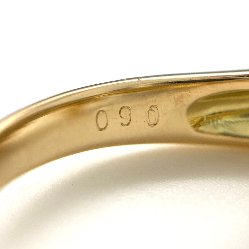 フラワーモチーフ デザインリング YG イエローゴールド メレダイヤ 指輪 リング 8号 K18 ダイヤモンド レディース 【中古】nbjwl