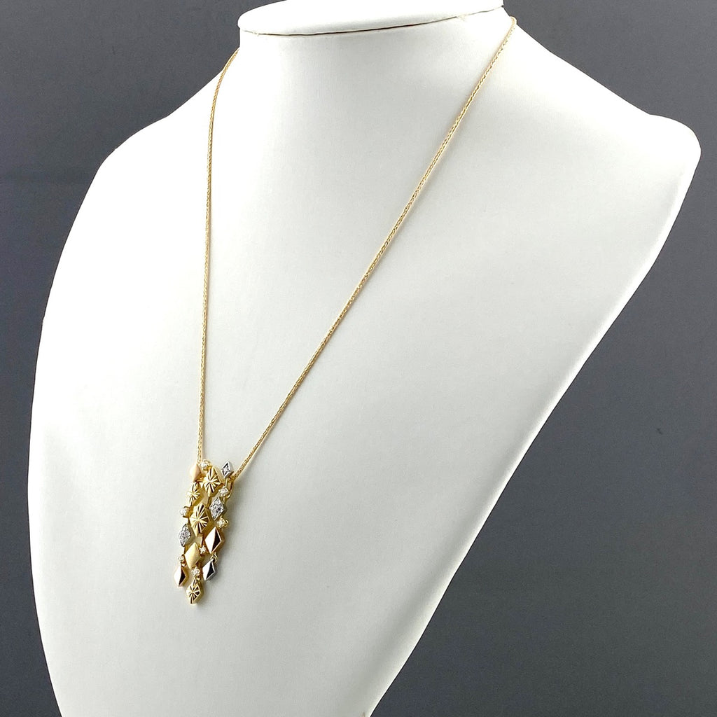 タサキ メレダイヤ デザインネックレス YG イエローゴールド ペンダント ネックレス K18 Pt900 ダイヤモンド レディース 【中古】brjwl