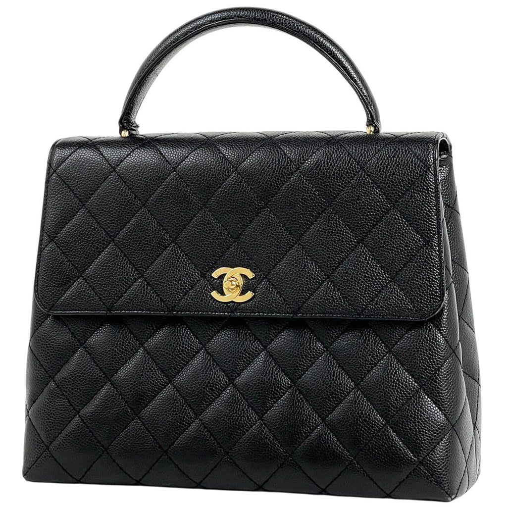 シャネル ココマーク ハンドバッグ マトラッセ ハンドバッグ キャビアスキン ブラック A12397 レディース 【中古】brbag