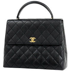 シャネル ココマーク ハンドバッグ マトラッセ ハンドバッグ キャビアスキン ブラック A12397 レディース 【中古】brbag